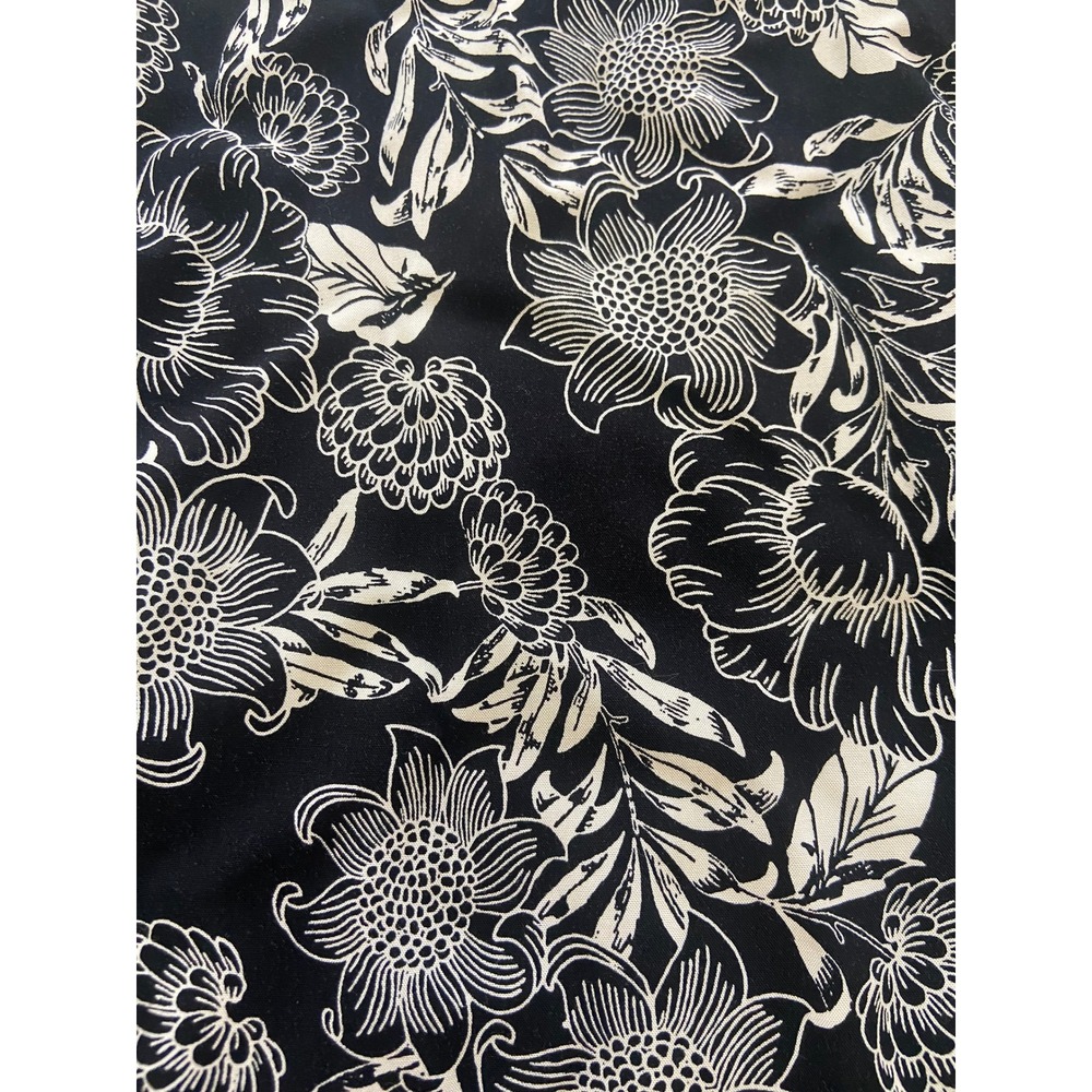 J Jill Black White Floral Print Long Sleeve Blouse Shirt Top Women's Medium NEW - Picture 3 of 13